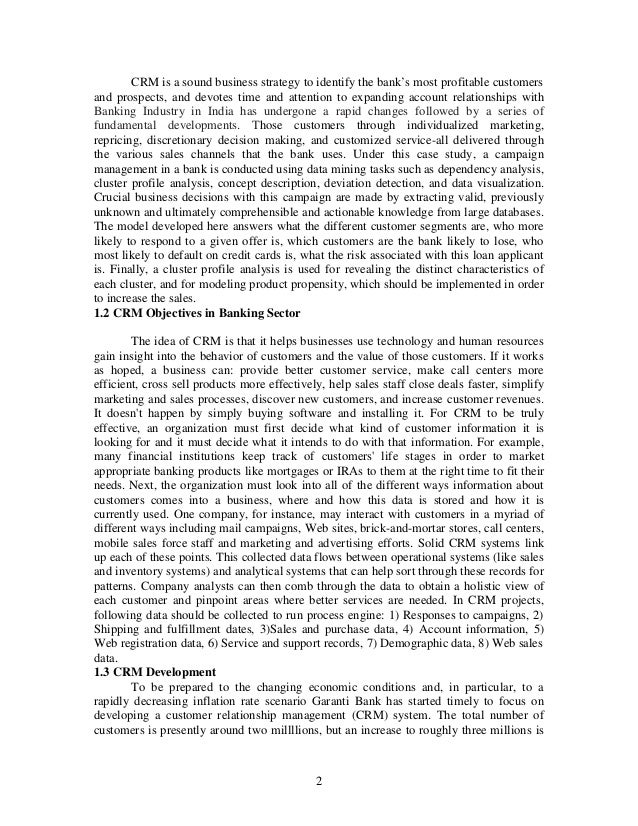 Thesis on customer relationship management in banks