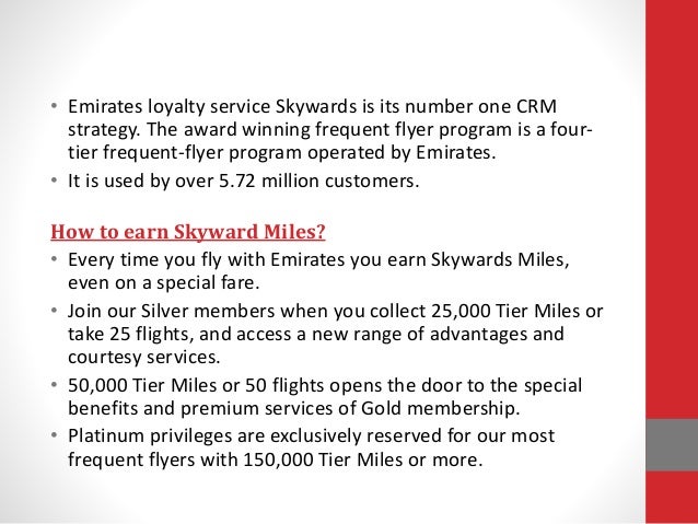 customer relationship management of emirates join emirates frequent flyer program