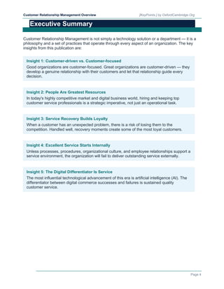 Comprehensive Customer Relationship Management Overview (White-paper) | PDF