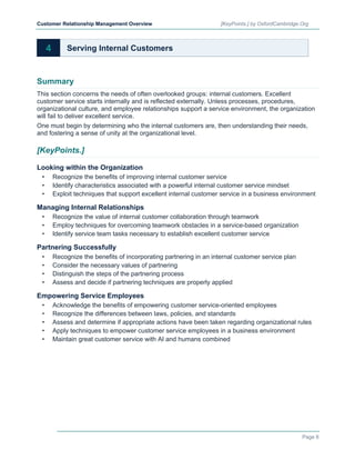 Comprehensive Customer Relationship Management Overview (White-paper) | PDF
