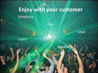 Simplicity Fun   Lead Learn Feedback Push Together Enjoy   with your customer 
