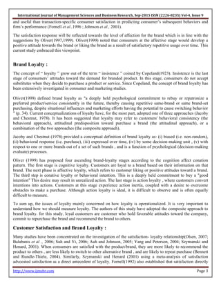Customer satisfaction and brand loyalty in the hotel industry | PDF