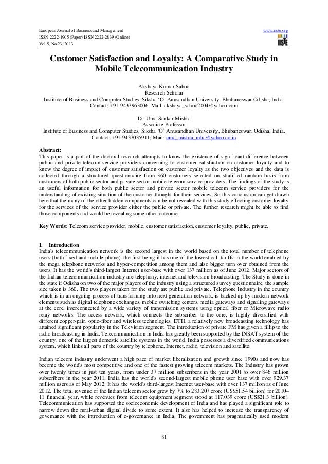 Thesis on customer satisfaction and loyalty