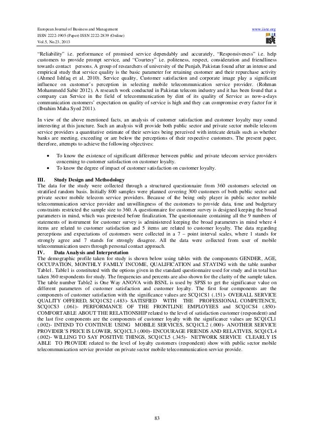 Thesis on customer satisfaction and loyalty
