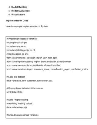 Machine Learning Sample Customer Feature Customer Satisfaction Prediction Using Machine Learning | PDF