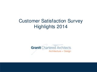 Customer Satisfaction Survey
Highlights 2014
 