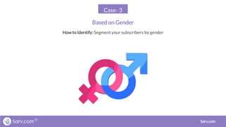 Case- 3
Based on Gender
Sarv.com
Howto Identify: Segment your subscribers by gender
 