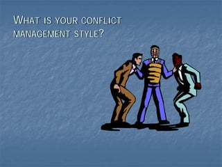 WHAT IS YOUR CONFLICT
MANAGEMENT STYLE?
 