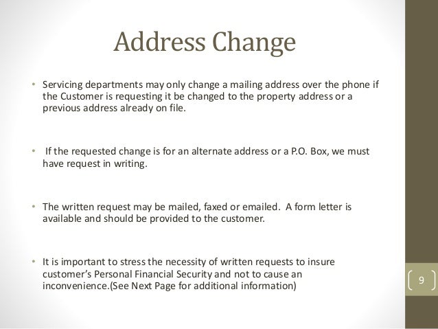 change of mailing address letter