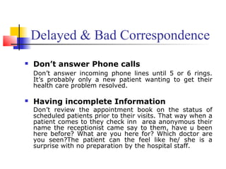 Customer / Patient Services in a Hospital | PPT