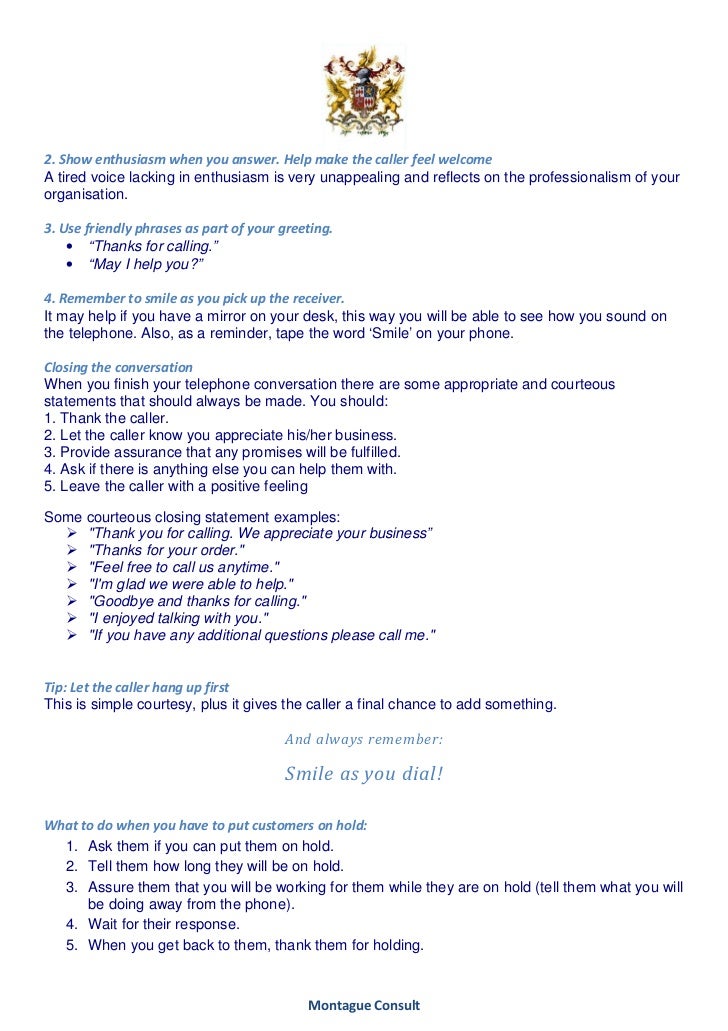 customer service closing statements
