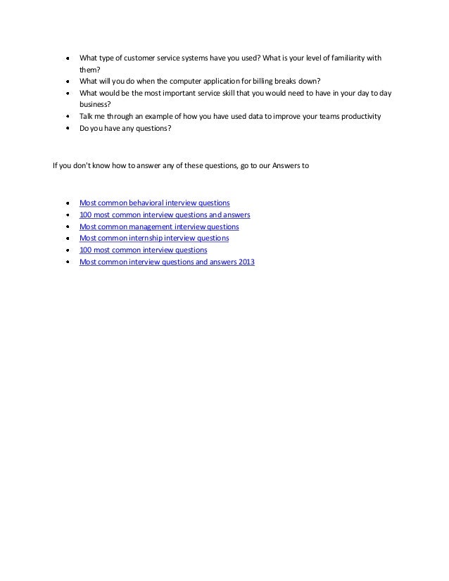 customer service interview questions and answers customers service interview question and answer