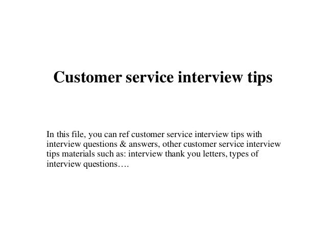 customer service interview tips