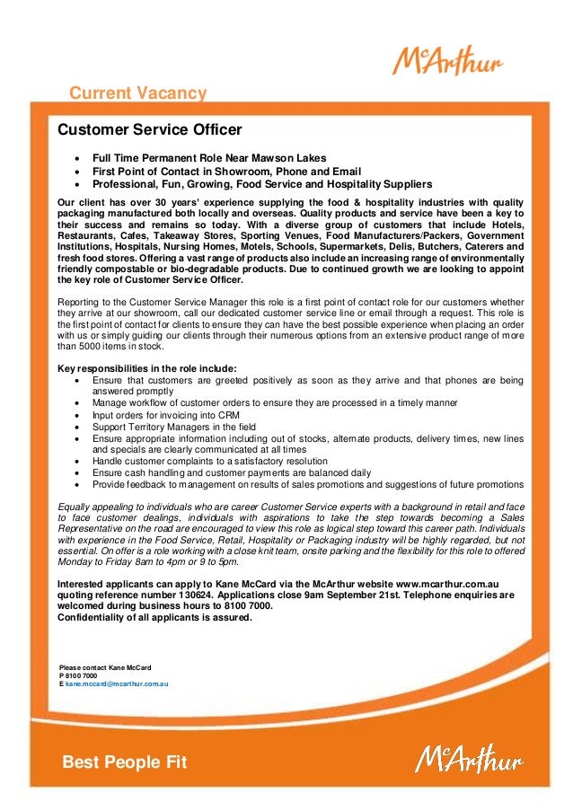 customer service officer roles of a customer care officer