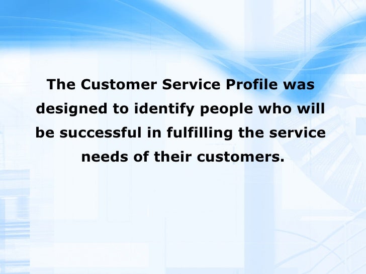 customer service profile