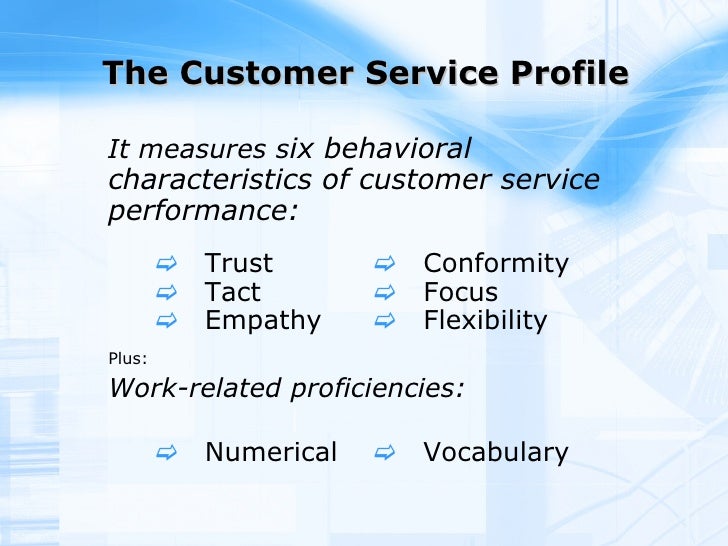 customer service profile