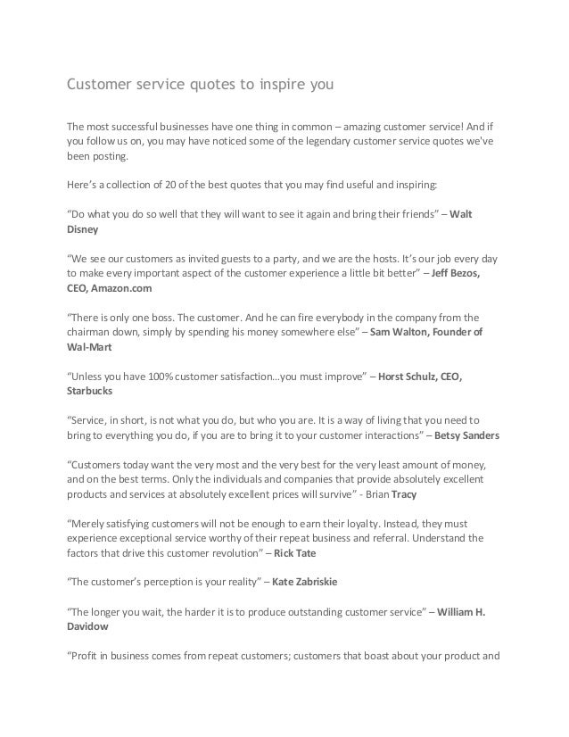 Customer service quotes to inspire you