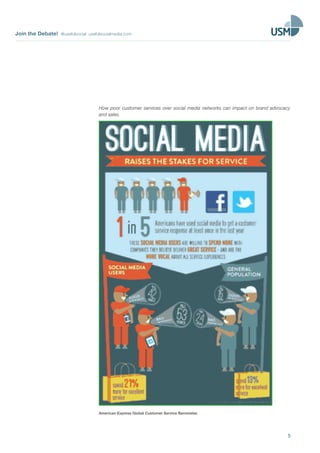 Join the Debate! @usefulsocial usefulsocialmedia.com 
How poor customer services over social media networks can impact on brand advocacy 
and sales. 
5 
American Express Global Customer Service Barometer. 
 