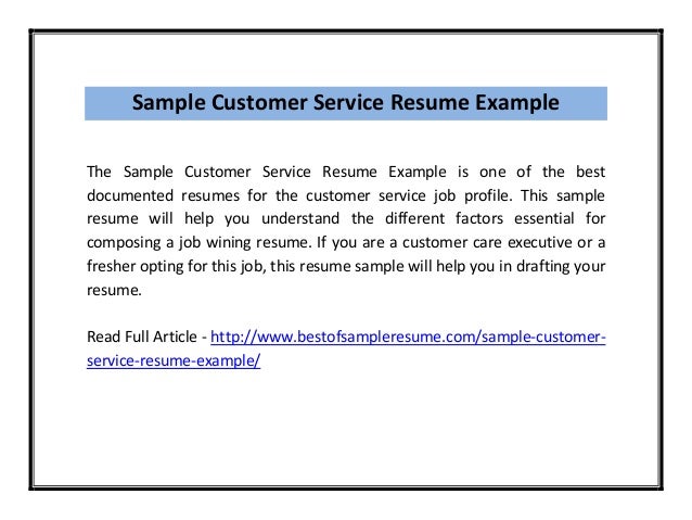 profile for customer service resumes