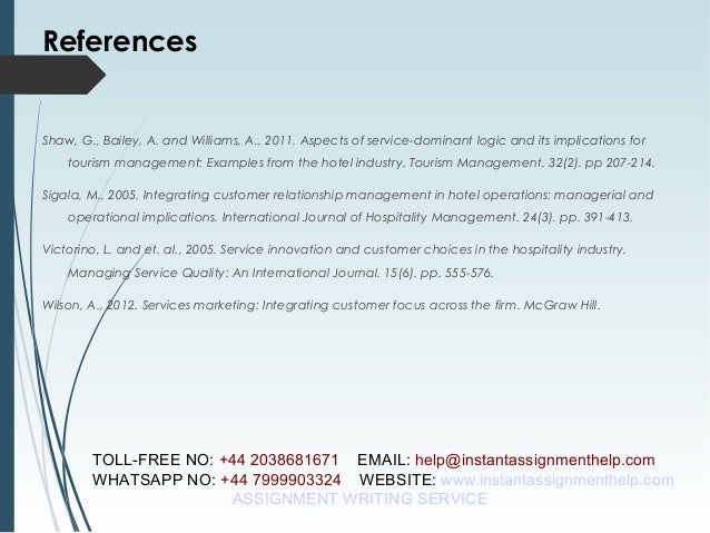 Customer service assignment examples