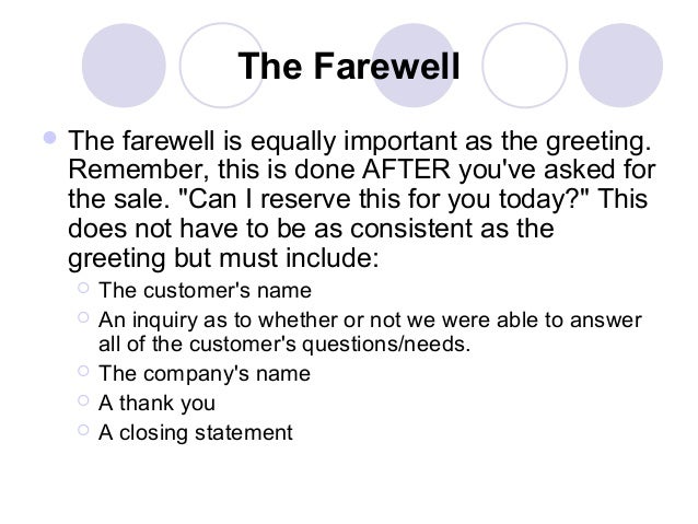 customer service closing statements