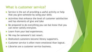 Library Customer Service Training | PPTX