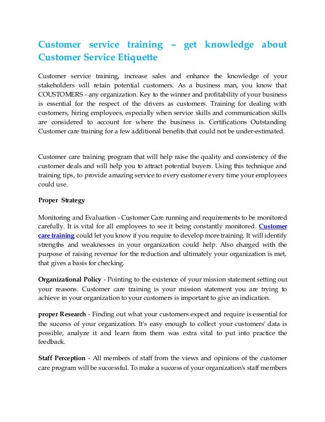 Customer service training get knowledge about customer service etiquette