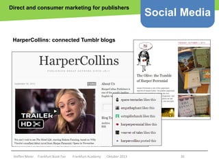 Direct and consumer marketing for publishers

Social Media

HarperCollins: connected Tumblr blogs

Copyright epsos.de http...