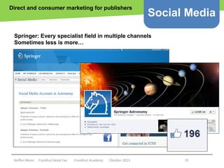 Direct and consumer marketing for publishers

Social Media

Springer: Every specialist field in multiple channels
Sometime...