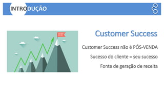 INTRODUÇÃO
Customer Success
Customer Success não é PÓS-VENDA
Sucesso do cliente = seu sucesso
Fonte de geração de receita
 