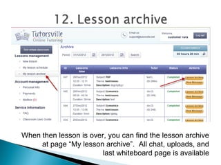 Online classroom - use guide for customers