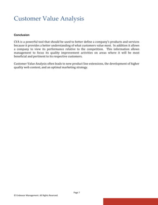 Customer Value Analysis: How Customers Make Purchase Decisions | PDF