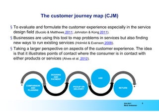 620.6.2017
Maria Antikainen
The customer journey map (CJM)
§ To evaluate and formulate the customer experience especially ...