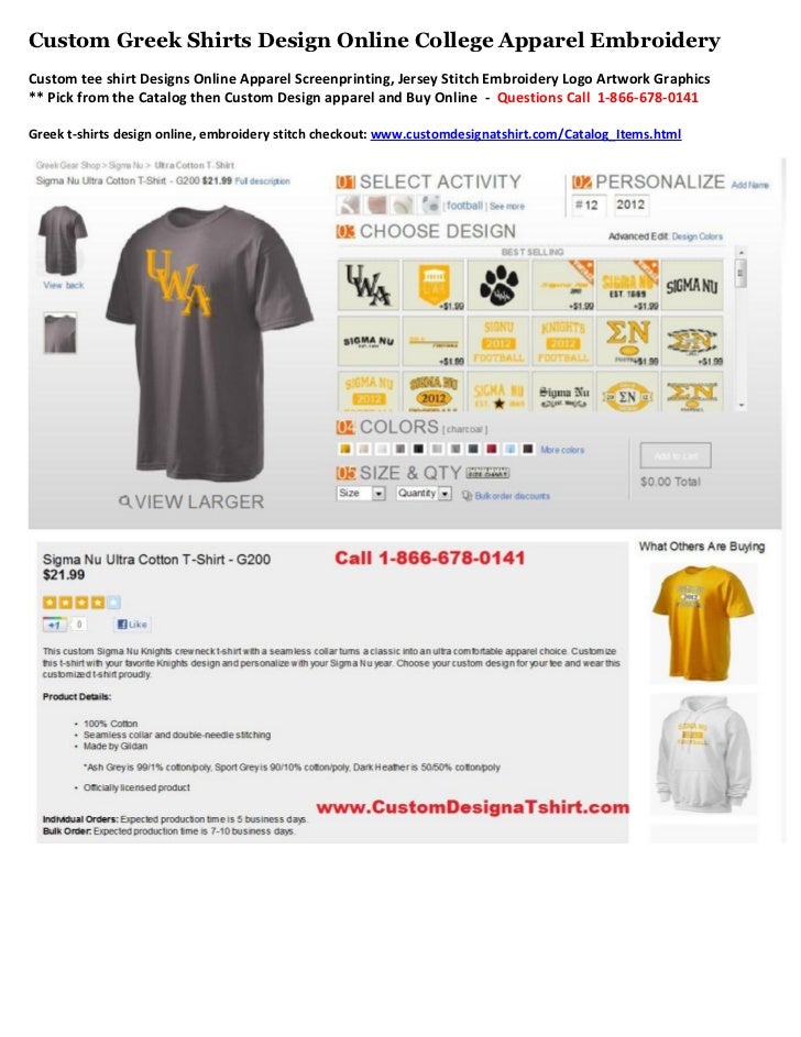 custom greek shirts design online college apparel embroidery