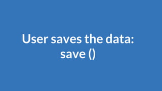 User saves the data:
save ()
 