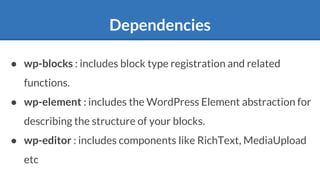 Custom gutenberg block development with React | PPTX