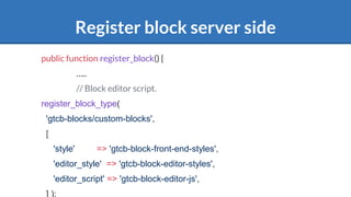 Custom gutenberg block development with React | PPTX