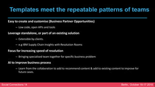 Social Connections 14 Berlin, October 16-17 2018
Templates meet the repeatable patterns of teams
1
Easy to create and cust...