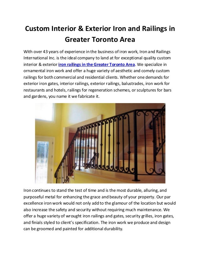 Toronto Best Wrought Iron Railings Company