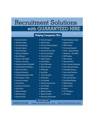 Customised recruitment solutions