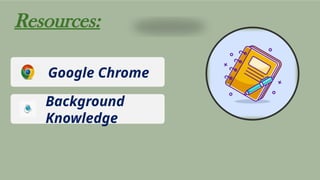 Resources:
Google Chrome
Background
Knowledge
 