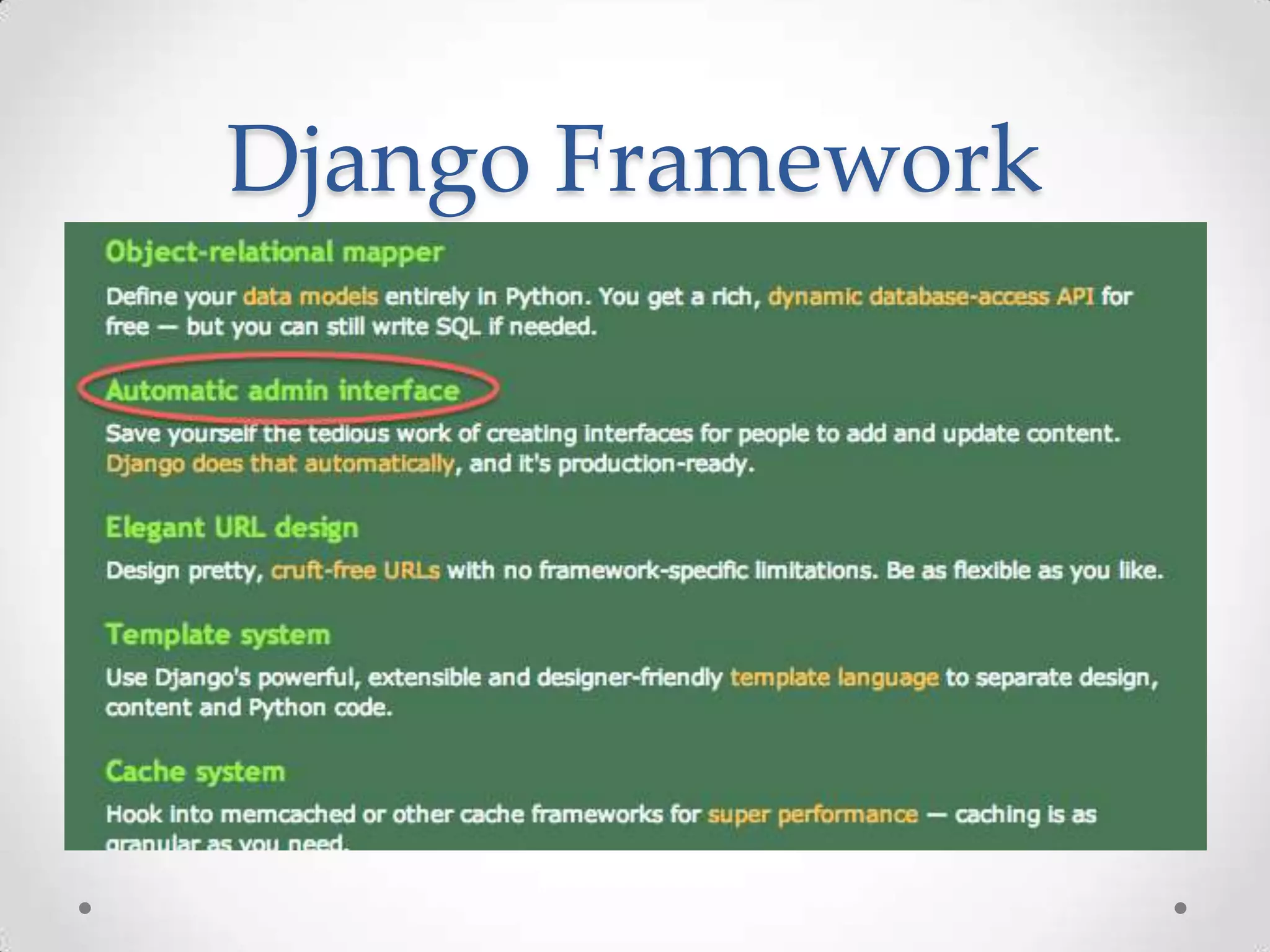 Django Framework
 