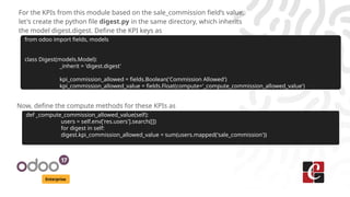 Python Digest Customization of Odoo 17 Periodic Digest parameters from backend | PPTX