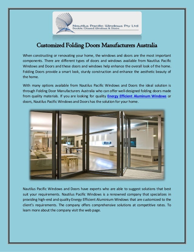 Customized Folding Doors Manufacturers Australia