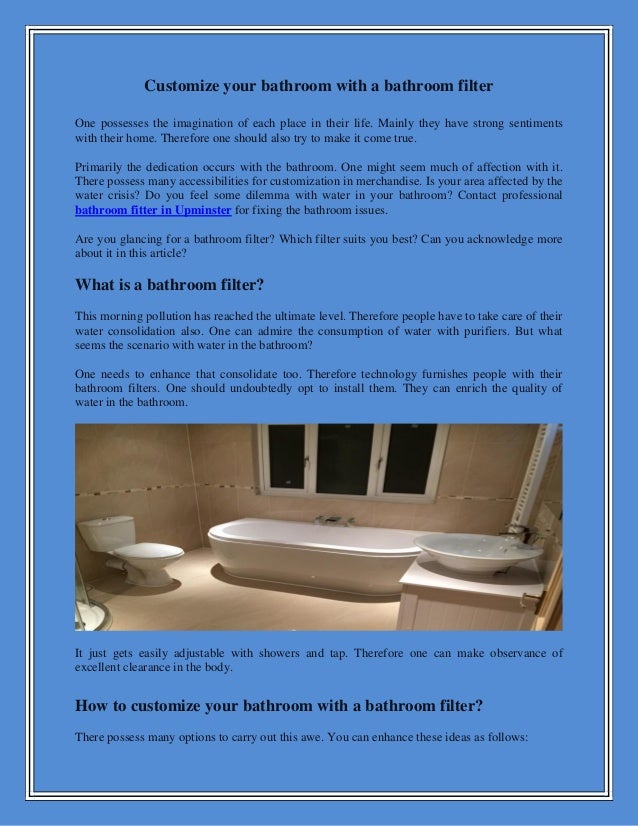 Customize your bathroom with a bathroom filter