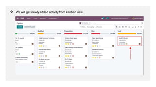 ❖ We will get newly added activity from kanban view.
 