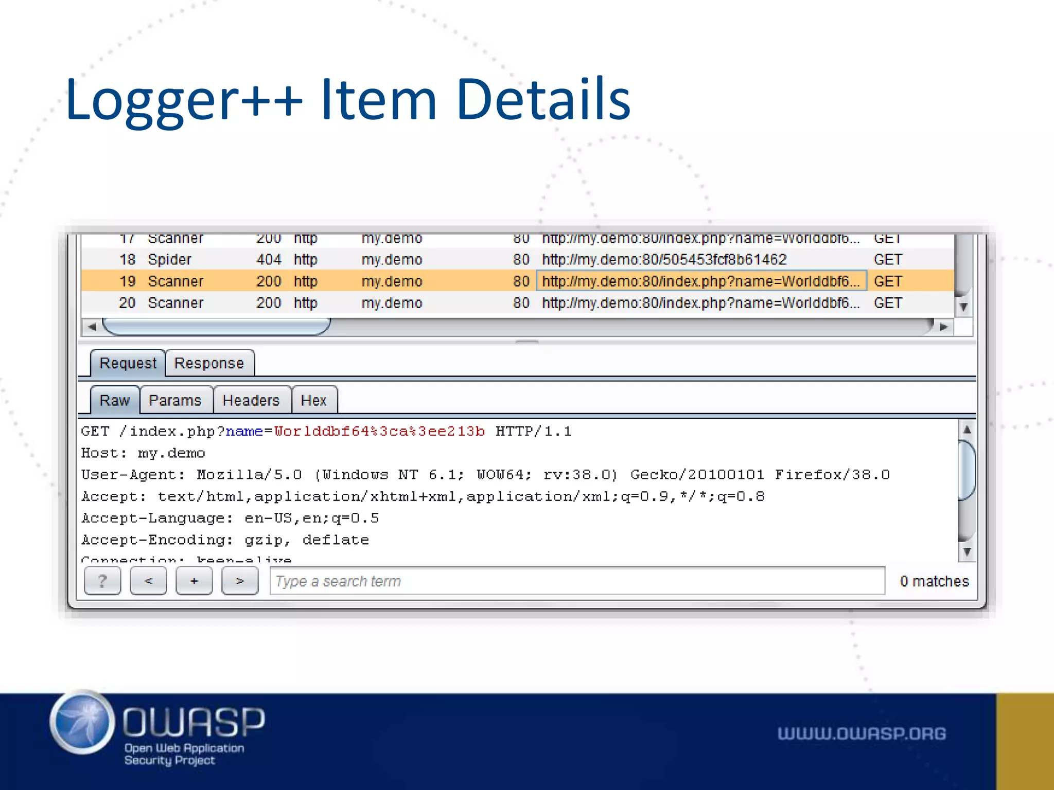 Logger++ Item Details
 