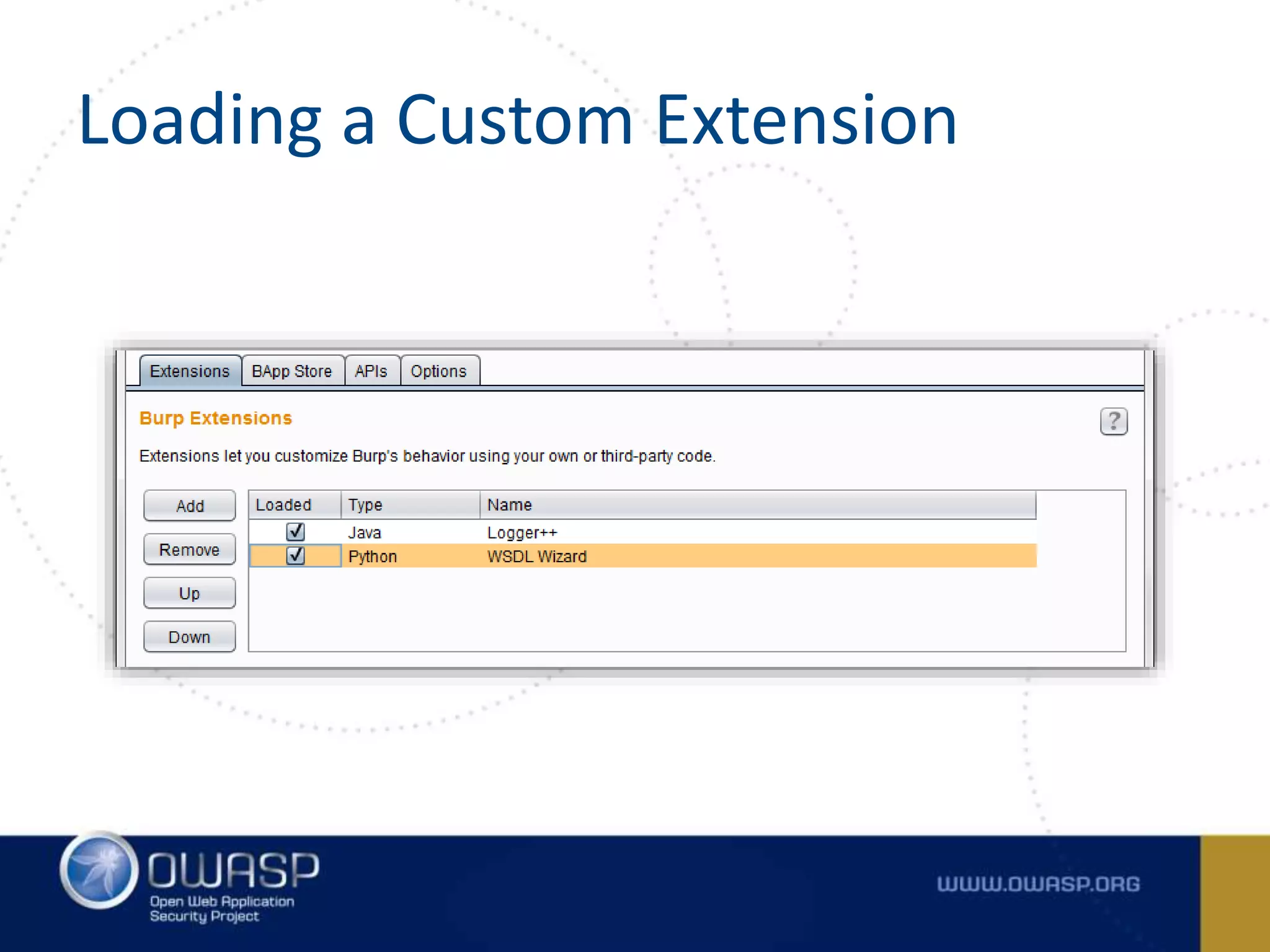Loading a Custom Extension
 