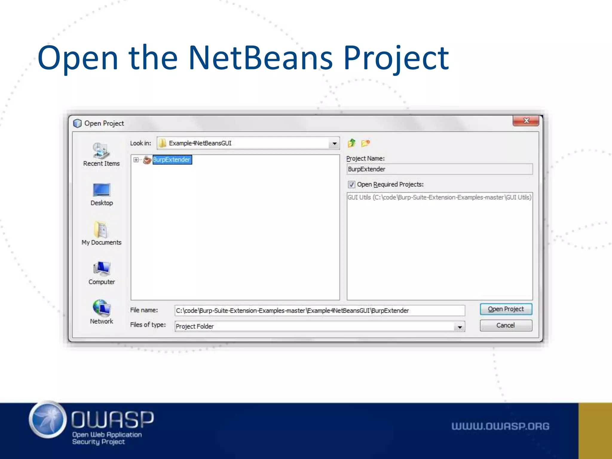Open the NetBeans Project
 