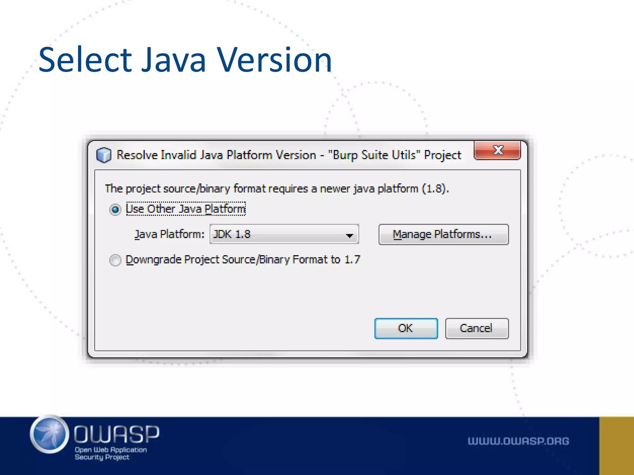 Select Java Version
 